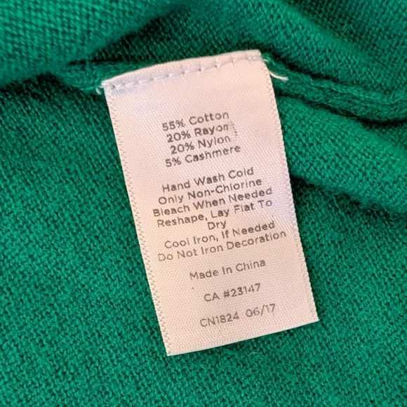 Talbot's Womans Green Cardigan Argyle 5% Cashmere Size SP - Picture 9 of 11